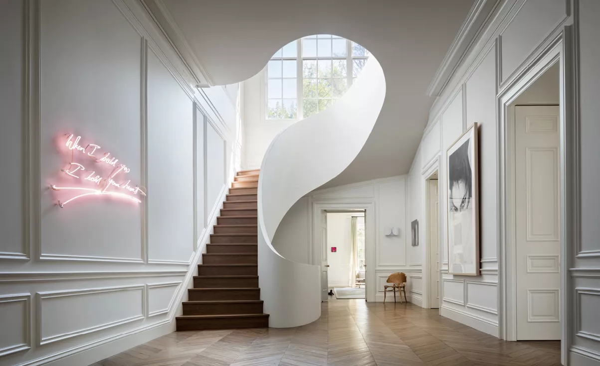 Ribbon Staircase Entry Hall