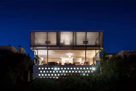 Backlit Garage and Living Room