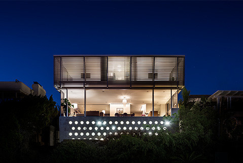 Backlit Garage and Living Room